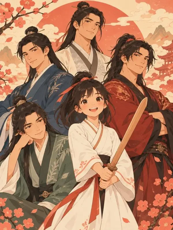 黄果漫剧短剧《师兄们全想把我踢出门》封面，奇幻 · 群像题材